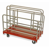 Coated Heavy Duty Cross - Braced Panel / Sheet Mover 6" Phenolic Casters, 2 Fixed, 2 Swivel