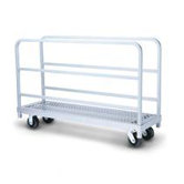 Narrow Panel / Sheet Mover, Phenolic Casters, 2 Fixed and 2 Swivel, 2 Uprights