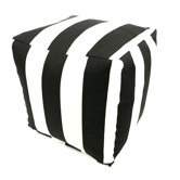 Striped Cube Ottoman