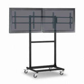 Adjustable Ergonomic Mobile Dual TV Cart for 32" - 46"