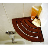 Spa Teak Suction Corner Shelf