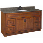Montclair 60" x 21" Double Door Vanity Cabinet with Double Bowl Top