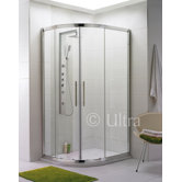 Offset Quadrant Shower Enclosure in Polished Chrome