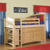 Cottage Twin Low Loft Bed with Essex Accessories
