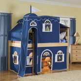 Bennington Twin Low Loft Tent Bed with Tent and Built-In Ladder