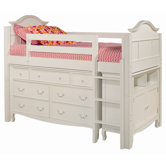 Emma Twin Loft Bed with 7 Drawer Dresser and Media Storage Cabinet