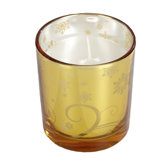 Christmas Metallic Glass Votive Holders with Candles (Set of 6)