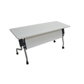 Flip-Top Nesting Table in White / Silver