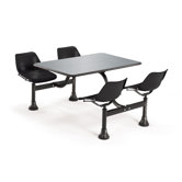 30"x48"  Group/Cluster Table and Chairs with Stainless Steel Tops