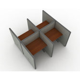 Privacy Workstation Panel System, 2 x 2 Configuration, with Vinyl Panels