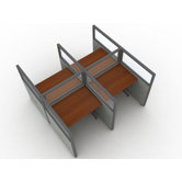 Privacy Workstation Panel System, 2 x 2 Configuration, with Polycarbonate Panels