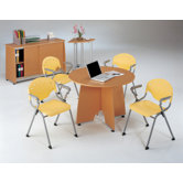 Conference Table with Sliding Door Credenza and Optional Arm Chairs