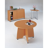 Conference Table with Credenza and Round Table/Telephone