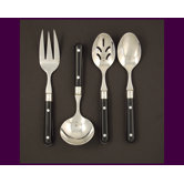 Stainless Steel LePrix 4 Piece Hostess Set in Black