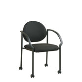 13Stack Chair with Casters and Arm (Black Frame) (special order)