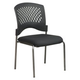Titanium Finish Visitor's Chair With Plastic Wrap Around Back
