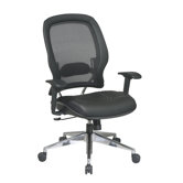 Professional High-Back Leather Air Grid Back Managerial Chair