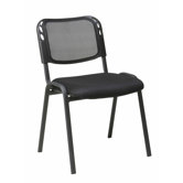 Work Smart Armless Stacking Chair in Black (Set of 4)