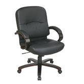 Mid-Back Eco Leather Chair with Padded Arms