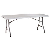 6' Resin Multi Purpose Center Fold Table with Wheels