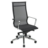 Deluxe Mesh Back and Seat High-Back Managerial Chair with Polished Aluminum Arms and Base