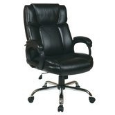 Eco Leather Big Mans Executive Office Chair with Padded Loop Arms