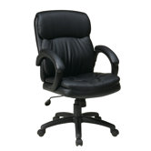 Mid-Back Eco Leather Executive Office Chair with Padded Arms