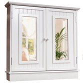 Double Door Bathroom Mirror Wall Cabinet
