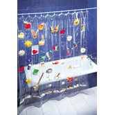 Shower Curtain with 100 Pouches