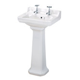 Carlton Pedestal Sink in White