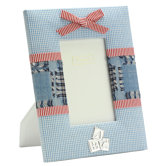 Baby Enamel Photo Frame Blue Fabric Frame
