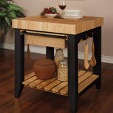 Prep Table with Butcher Block Top