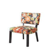 Bright Floral Print Fabric Slipper Chair