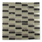 Impact 5/8" x 1-7/8" Glass, Tile, and Metal Mosaic in French Roast Metal