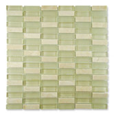 Impact 5/8" x 1-7/8" Glass, Tile, and Metal Mosaic in Cirrus