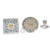 Flower Themed Porcelain Seder Set