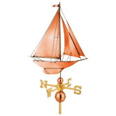 Full Size Weathervane Racing Sloop in Polished