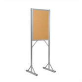 Double Pedestal Open-Face Bulletin Boards - Aluminum