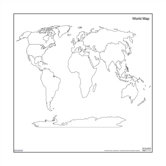Magnetic Dry-Erase Teaching Aides Mat - World Map