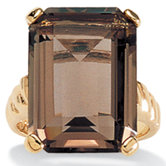 Gold Plated Smoky Quartz Ring