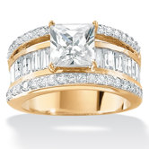 18k Gold/Silver Cubic Zirconia Ring