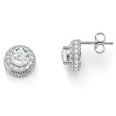 Platinum/Silver Diamond Ultra Cubic Zirconia Earrings
