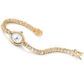 Goldtone Diamond Ultra Cubic Zirconia Watch