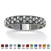 Black Ruthenium Round Birthstone Eternity Band