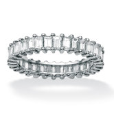 Platinum/Silver Baguette Cubic Zirconia Eterity Band