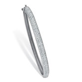 Platinum Plated Diamond Bangle Bracelet