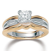 Gold Plated Cubic Zirconia Tutone Band