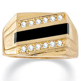 Men's Onyx and Crystal Ring