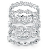 Cubic Zirconia Stackable Ring Set