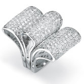 Cubic Zirconia Ribbon Rings (Set of 3)